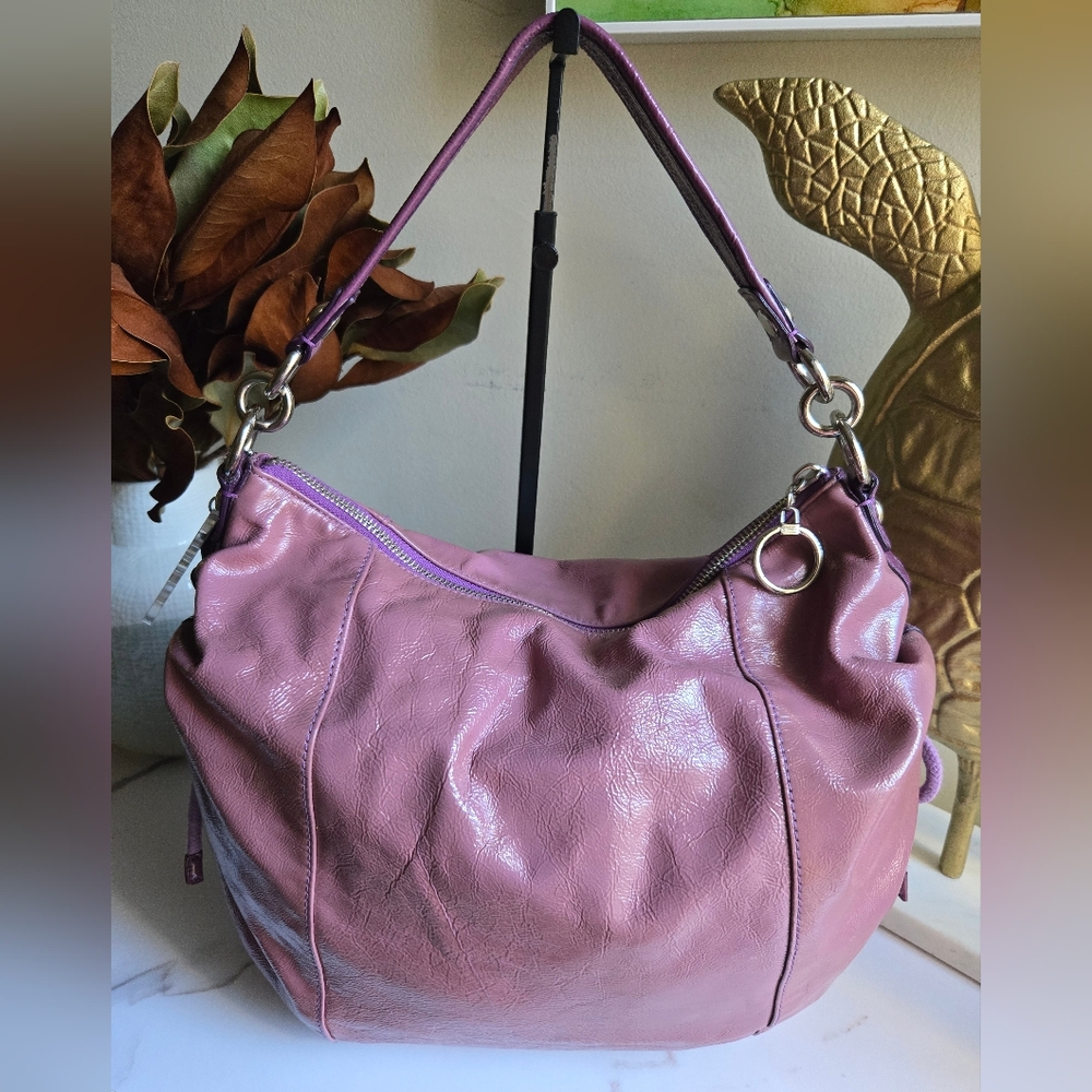 GUC Vintage Coach Poppy Jazzy Pink Patent Leather Shoulder Hobo Bag - Picture 3 of 13